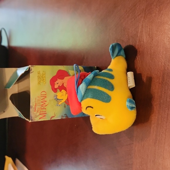 1989 McDonald's The Little Mermaid Flounder Plush Ornament - Picture 1 of 7